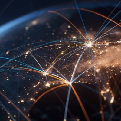 Highly detailed 3d generated globe with glowing connection lines between big cities. Perfectly usable for all kinds of topics related to international business and finance or global data networks.
Created from textures by NASA:
https://visibleearth.nasa.gov/images/55167/earths-city-lights, https://visibleearth.nasa.gov/images/73934/topography